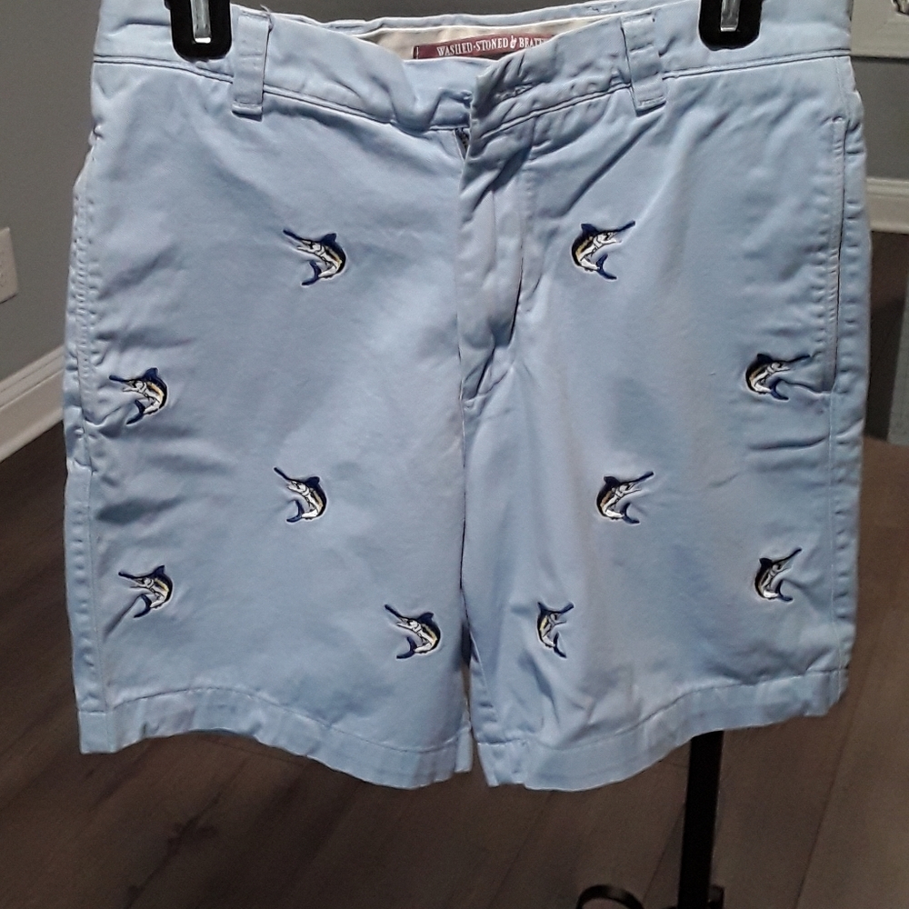 Washed Stoned & Beaten Blue Marlin Shorts